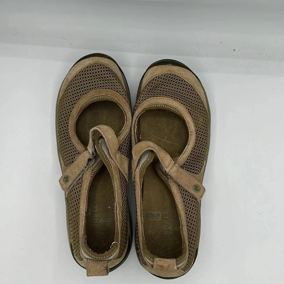 MERRELL "Encore Strap" Deep Tan Suede Mesh Mary Janes Air Cushion Size 8 - Picture 4 of 6